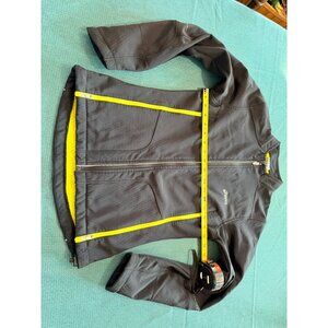 Asics Womens XS Full-Zip Black & Yellow Athletic Jacket With Reflective Details
